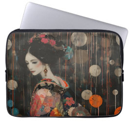 Pensive Woman i Kimono Laptop Fodral
