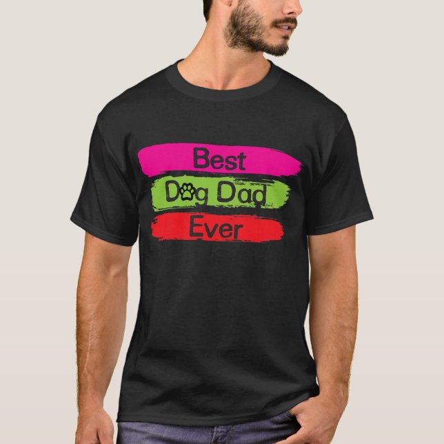 Penslar bästa Hund Pappa någonsin Fars dag för Pap T Shirt (Framsida)