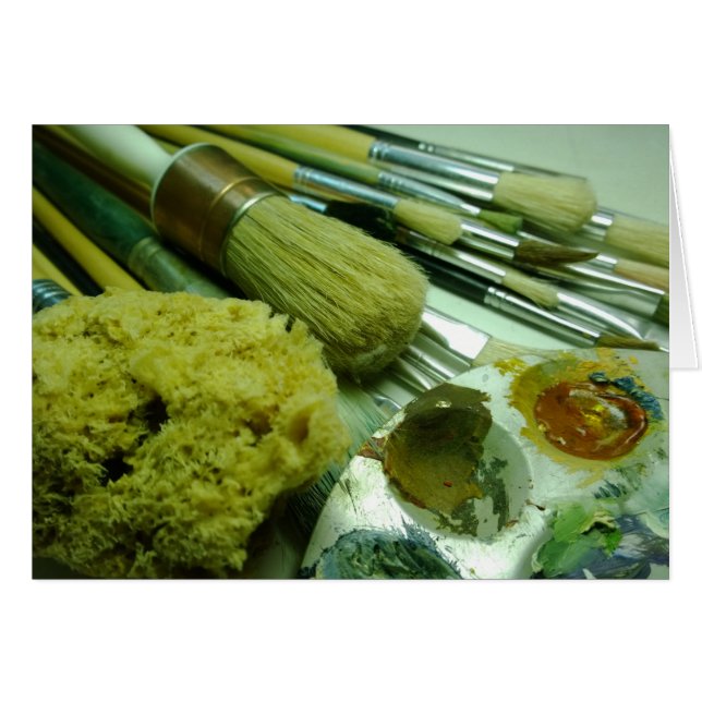 Penslar och måla hälsningskort (Framsidan Horizontal)