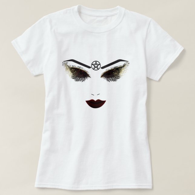 Pentacle Beauty Ansikte Lash & Mörk Läppar Makeup T Shirt (Design framsida)