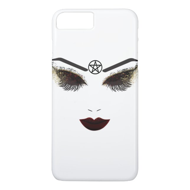 Pentacle Beauty Face Lashes & Dark Lips Smink Case-Mate iPhone Skal (Baksida)