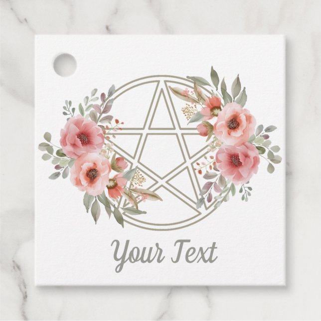 Pentacle-Blommigt för tyst läge Gåvor Etiketter (Framsida)