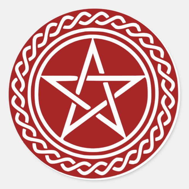 Pentacle-design Runt Klistermärke (Framsida)