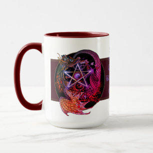 Pentacle-draken i Art nouveau, blankt vara Mugg