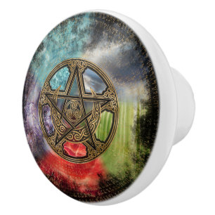 Pentacle Elemental Triskelion Måne Ornament Knopp