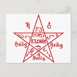 Pentacle från sjätte Bok i Moses Vykort