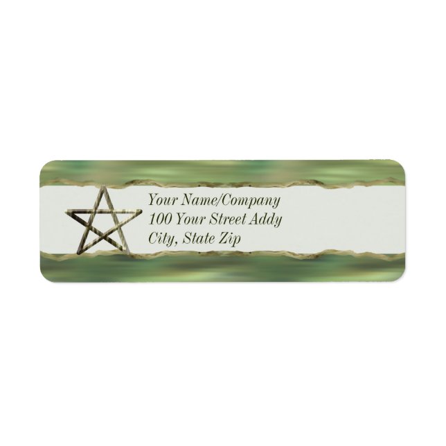 Pentacle i Wood Returadress Etikett (Framsidan)