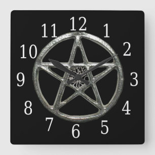 Pentacle Livets träd Square Clock Fyrkantig Klocka