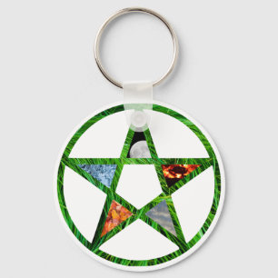 Pentacle med Inslag Nyckelring