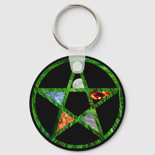 Pentacle med Inslag Nyckelring