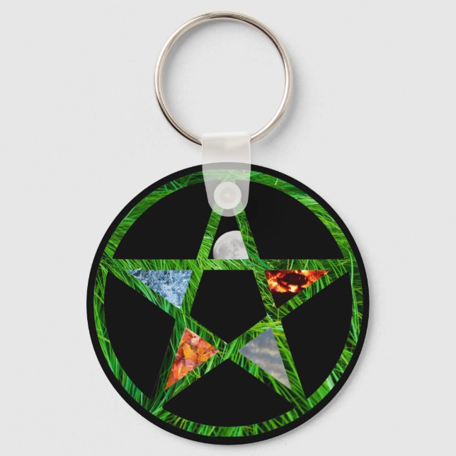 Pentacle med Inslag Nyckelring (Framsida)