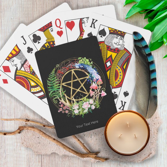 Pentacle Natur Utandningsblommor Boho Utandning Casinokort (Skapare uppladdad)