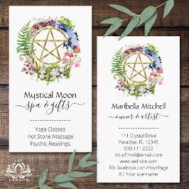Pentacle Nature WAN Flowers Boho Visitkort