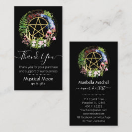 Pentacle Nature WandeFlowers Boho Black Business Visitkort