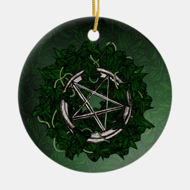 Pentacle och Ivy Julgransprydnad Keramik (Framsidan)