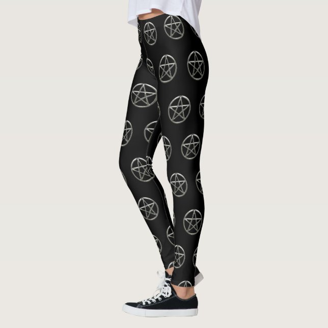 Pentacle Pentagram Wiccan Leggings (Vänster)