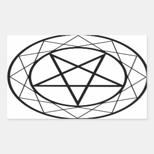 Pentacle Rektangulärt Klistermärke