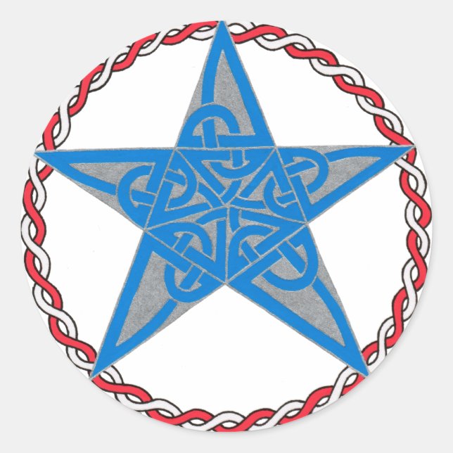 Pentacle Stickers Runt Klistermärke (Framsida)