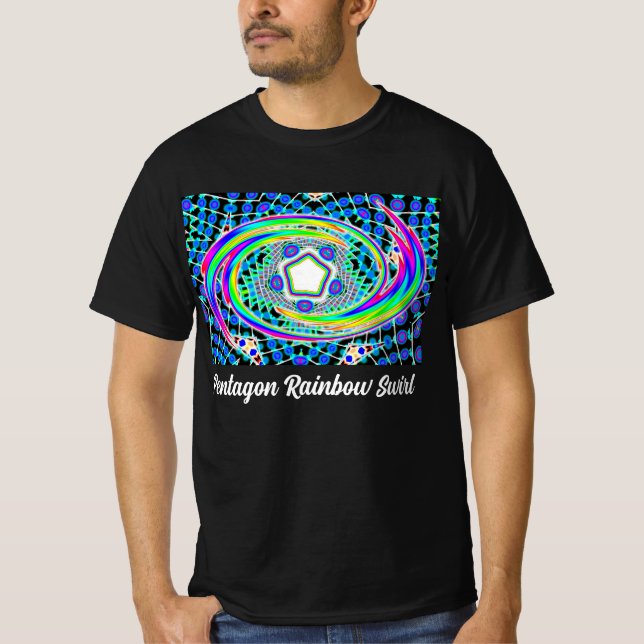 Pentagon Rainbow Swirl T Shirt (Framsida)