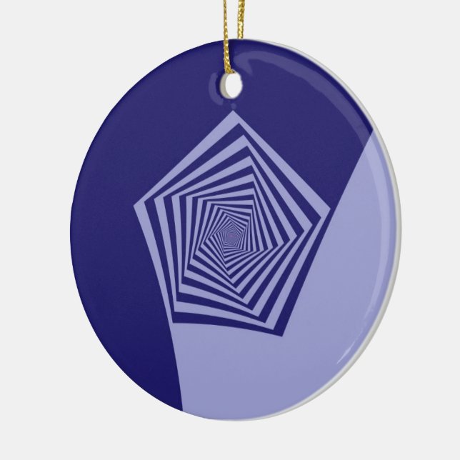 Pentagon Spiral Blues Ornament (Vänster)