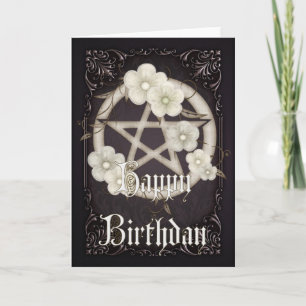 Pentagram 3 Wicca Grattis på födelsedagen-hälsning Kort