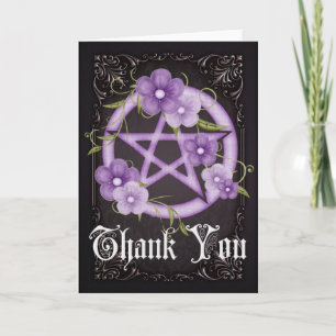 Pentagram 4 Wicca Tack-gratulationskort Tack Kort