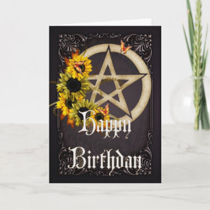 Pentagram 6 Wicca Grattis på födelsedagen-gratulat Kort