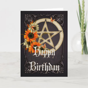 Pentagram 8 Wicca Grattis på födelsedagen-gratulat Kort