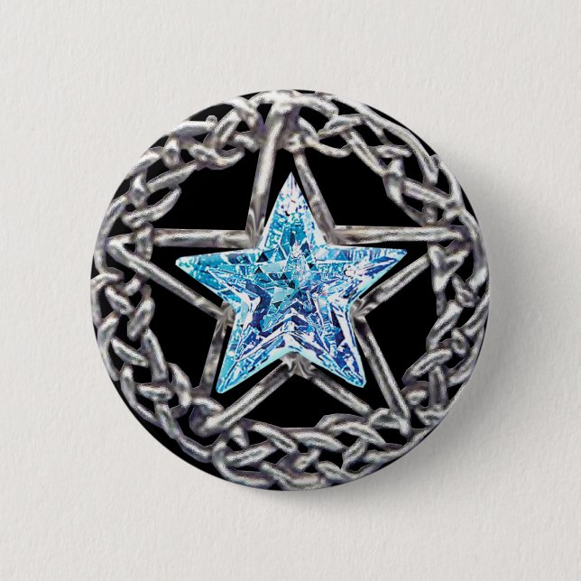 Pentagram Crystal Star-knapp Knapp (Framsida)