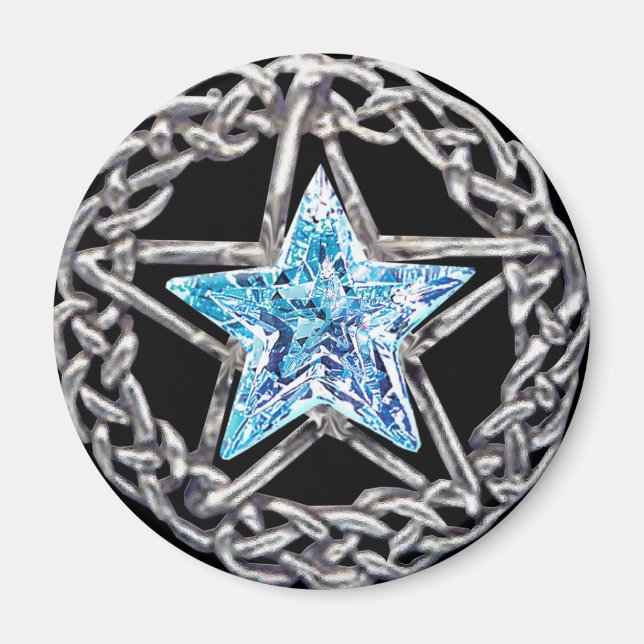 Pentagram Crystal Star Magnet (Framsidan)