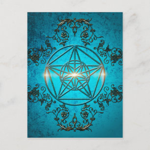 Pentagram, en magisk symbol. vykort