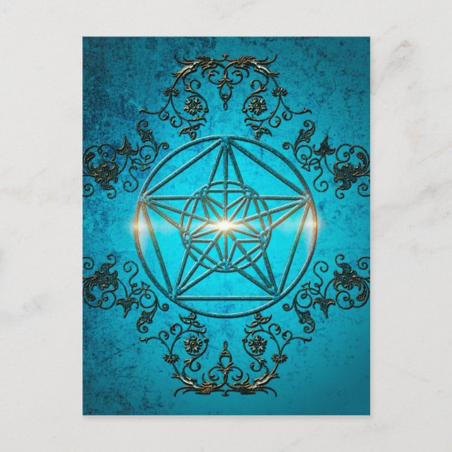 Pentagram, en magisk symbol. vykort (Framsida)