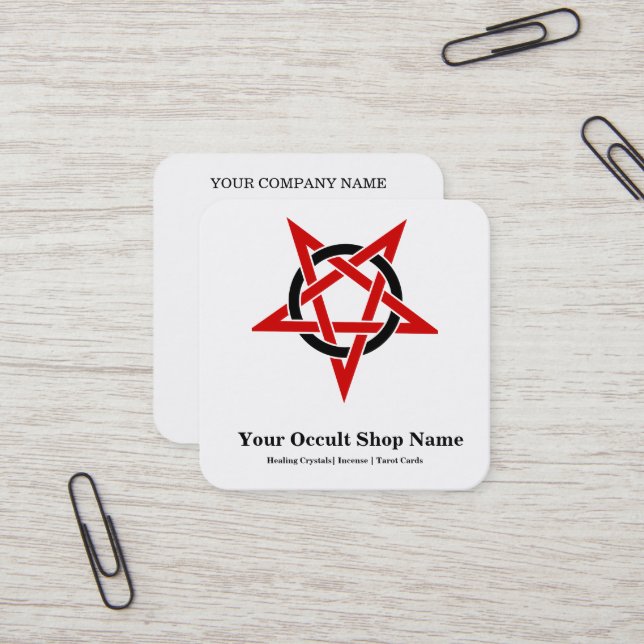 Pentagram Fyrkantigt Visitkort (Fram/Back In Situ)