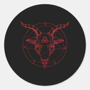 Pentagram Goat Head Baphomet Satanic Witchcraft Runt Klistermärke