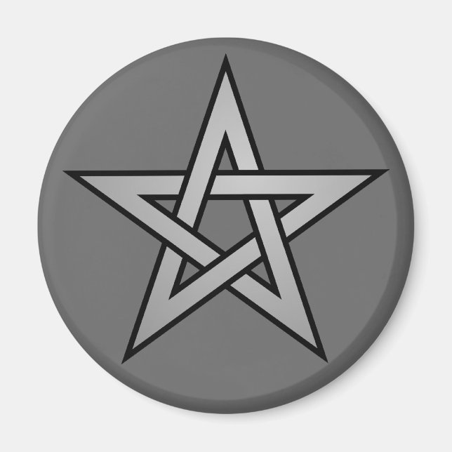 Pentagram Grått på Grått Magnet (Framsidan)