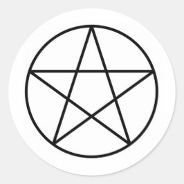 Pentagram inom cirkel runt klistermärke