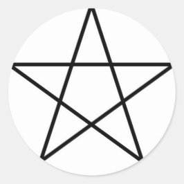 Pentagram inom cirkel runt klistermärke