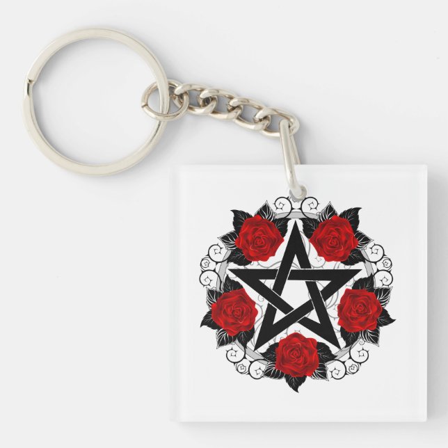 Pentagram med Röd ros (Framsidan)