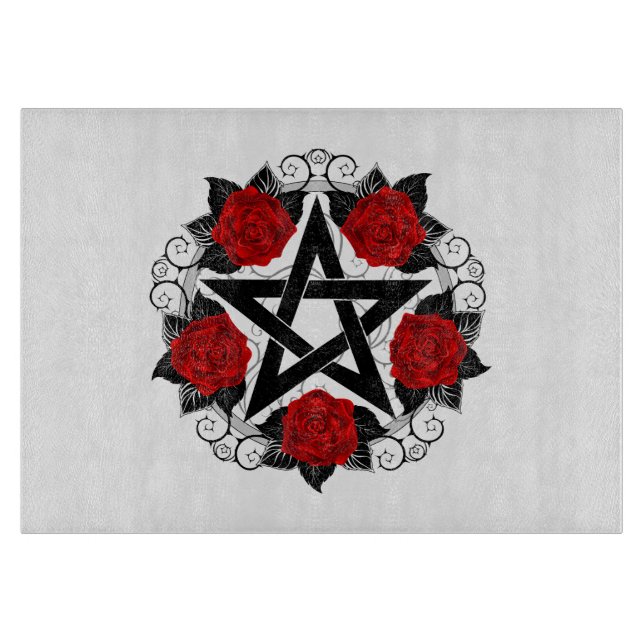 Pentagram med Röd ros (Framsidan)
