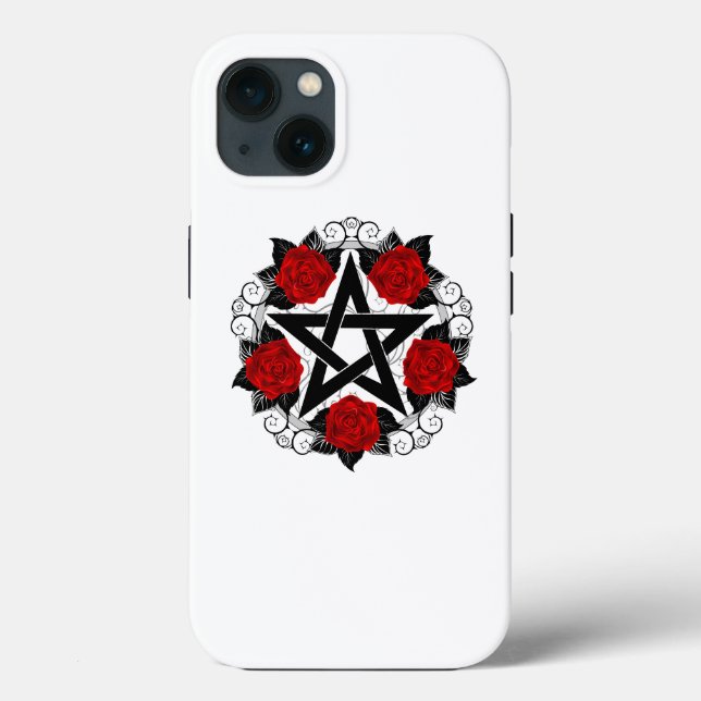 Pentagram med Röd ros (Baksida)