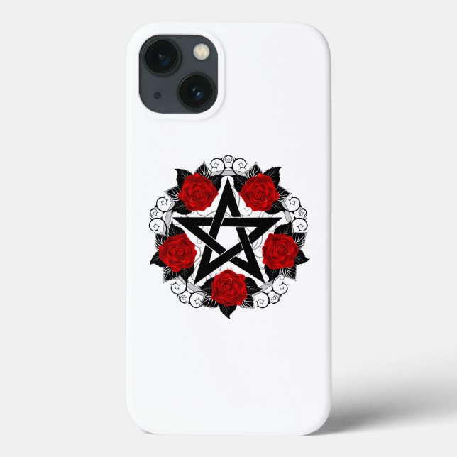Pentagram med Röd ros (Baksida)