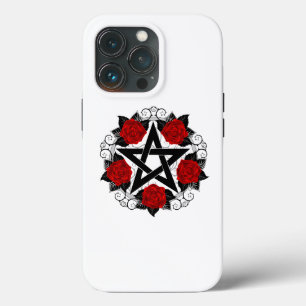 Pentagram med Röd ros