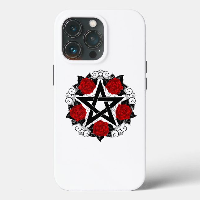 Pentagram med Röd ros (Baksida )