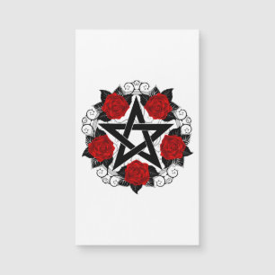 Pentagram med Röd ros