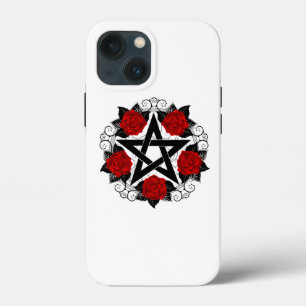 Pentagram med Röd ros