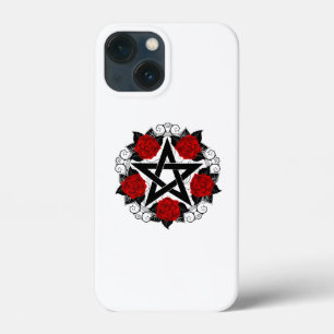 Pentagram med Röd ros