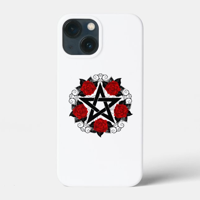 Pentagram med Röd ros (Baksida)