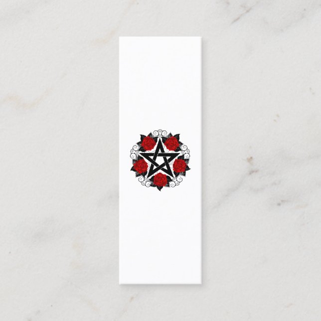 Pentagram med Röd ros Lojalitetskort (Framsida)