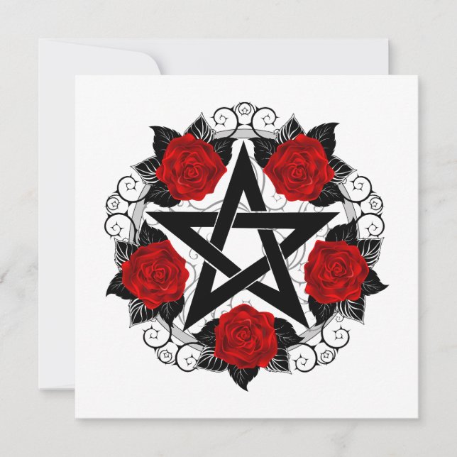 Pentagram med Röd ros Meddelande (Framsida)