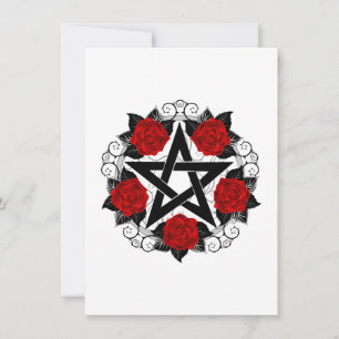 Pentagram med Röd ros Meddelande